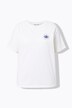 Camiseta, sobredimensionada, ojo con purpurina, media manga