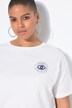 Camiseta, sobredimensionada, ojo con purpurina, media manga