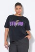 T-skjorte, oversized, leopard-lyn, halve ermer