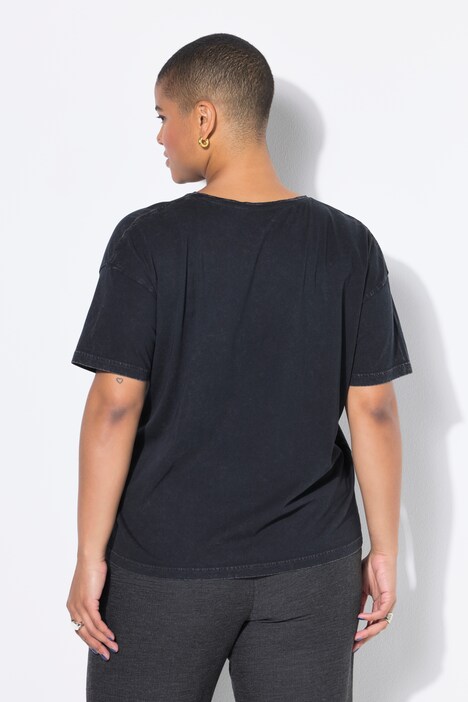 T-shirt, oversized, leo-flits, korte mouw