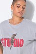 T-skjorte, oversized, leopard-lyn, halve ermer