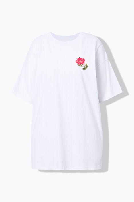 T-skjorte, oversized, roser, korte ermer