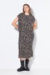 Robe midi oversize en maille piquée à motif léopard