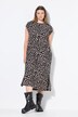 Robe midi oversize en maille piquée à motif léopard