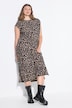 Robe midi oversize en maille piquée à motif léopard