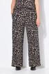 Pantalon à jambes larges en tissu gaufré à motif léopard