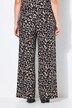 Pantalon à jambes larges en tissu gaufré à motif léopard