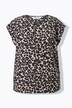 Top, oversized, vaffelstruktur, leopardmønster