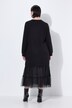 Maxi-jurk van sweatstof, tule-volant, ronde hals, lange mouwen