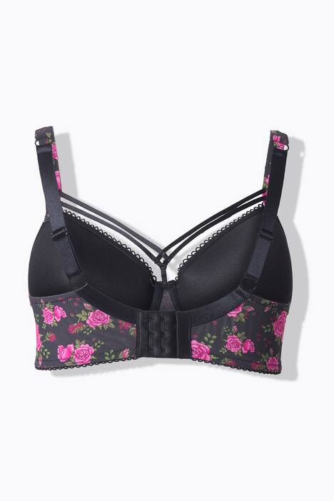 Soutien-gorge TruYou à armatures et bonnets souples, roses et rubans fantaisie - bonnet B-F