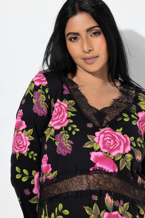 Chemise de nuit TruYou, roses et dentelle