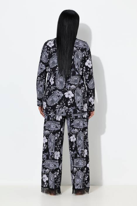 TruYou pyjama, tweedelig, rozen, kant