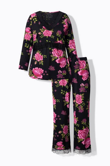 TruYou pyjama, tweedelig, rozen, kant