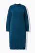 Chenille-midikjole, bred ståkrave og lange ærmer