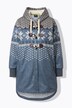 Giacca di maglia e pile con cappuccio e maniche lunghe