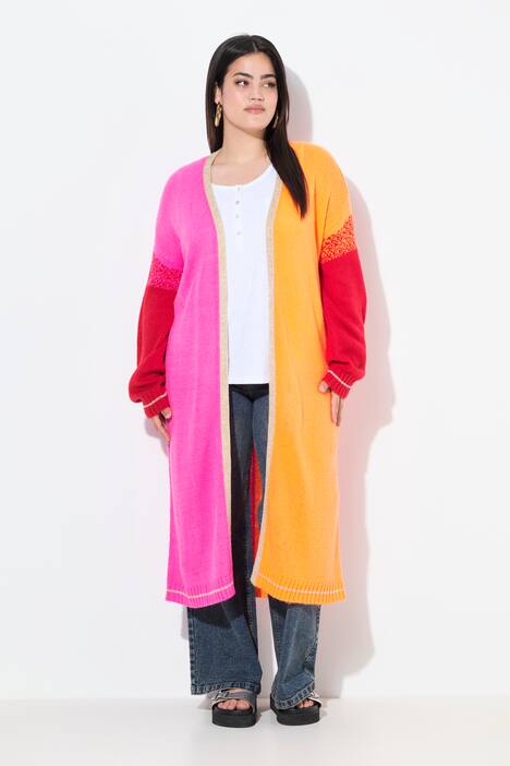 Chaqueta de punto, ajuste cómodo, color blocking