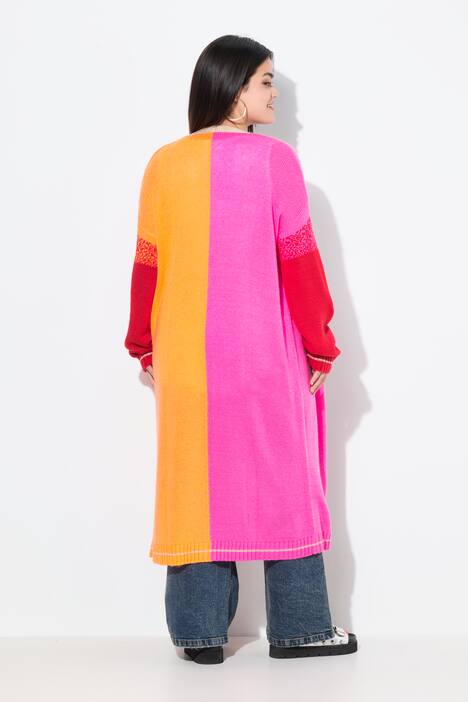 Chaqueta de punto, ajuste cómodo, color blocking