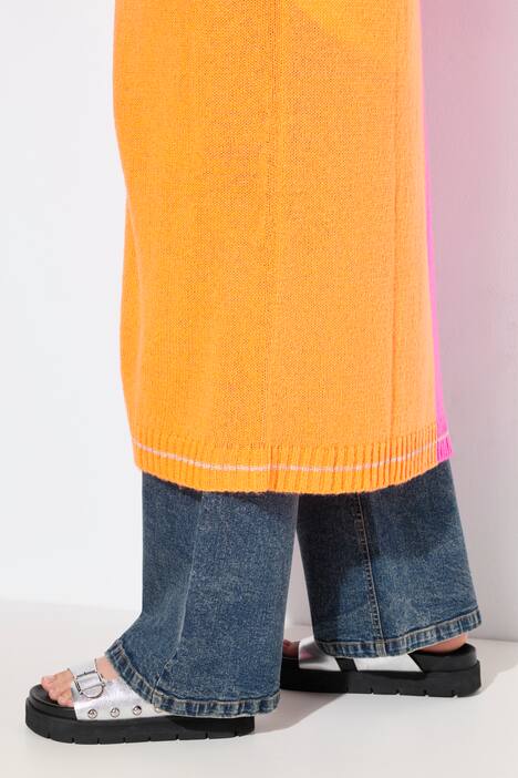 Chaqueta de punto, ajuste cómodo, color blocking