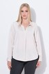 Satijnen blouse, sierplooi, A-lijn, overhemdkraag, lange mouwen