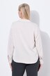 Satijnen blouse, sierplooi, A-lijn, overhemdkraag, lange mouwen