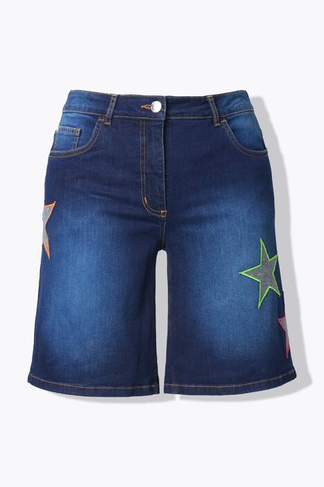 Shorts di jeans con stelle colorate e cinque tasche
