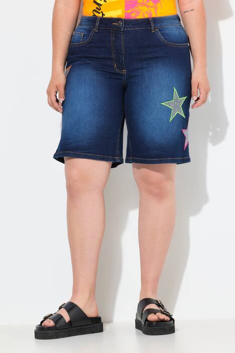 Shorts di jeans con stelle colorate e cinque tasche