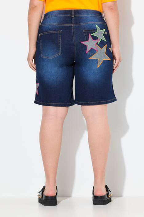 Shorts di jeans con stelle colorate e cinque tasche