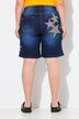 Denim-shorts, farverige stjerner, 5 lommer