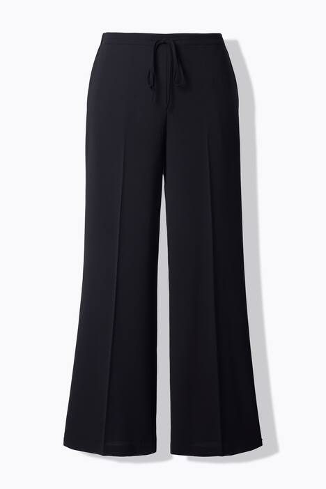 Pantalon Mary à jambe large avec pli marqué, taille confortable