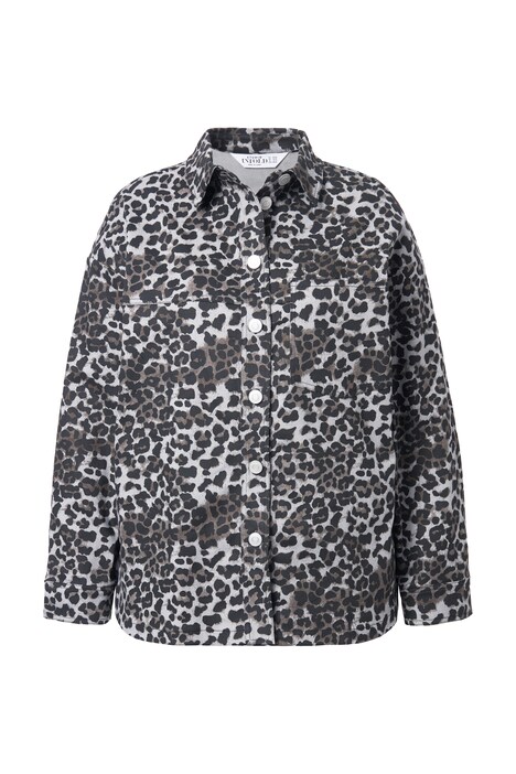 Džínová košile, oversize, leopardí vzor