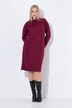 Abito midi di maglia con zip, collo dolcevita e maniche lunghe