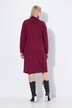 Abito midi di maglia con zip, collo dolcevita e maniche lunghe