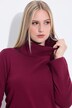 Abito midi di maglia con zip, collo dolcevita e maniche lunghe