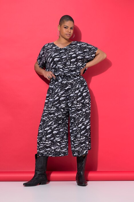 Culotte, extra wijde pijpen, all-over print