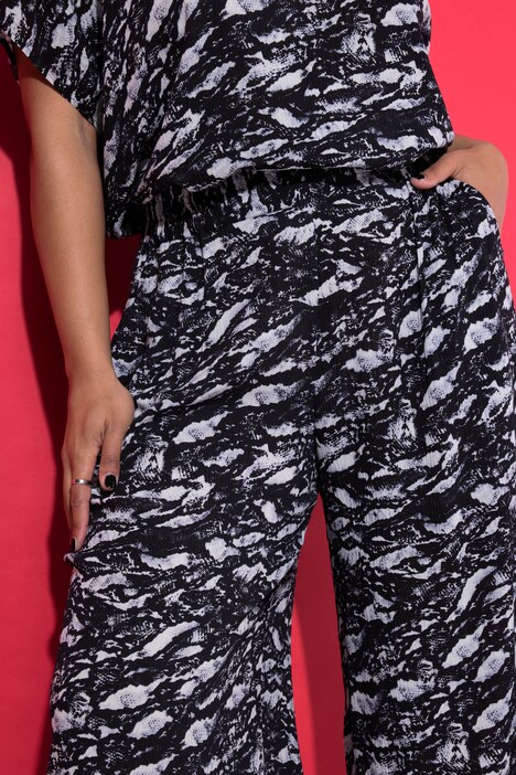 Culotte, extra wijde pijpen, all-over print