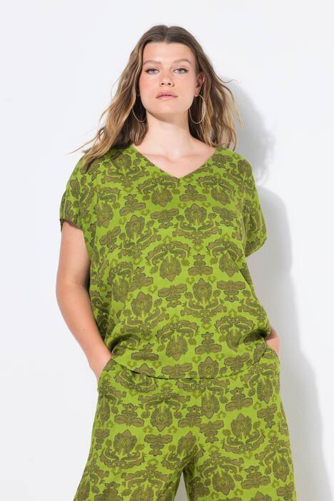 Camiseta tipo blusa, amplia, Paisley