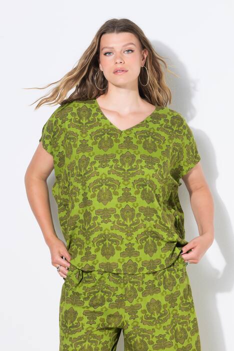 Camiseta tipo blusa, amplia, Paisley