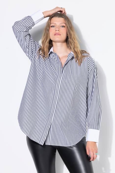 Hemdbluse, oversized, Streifen