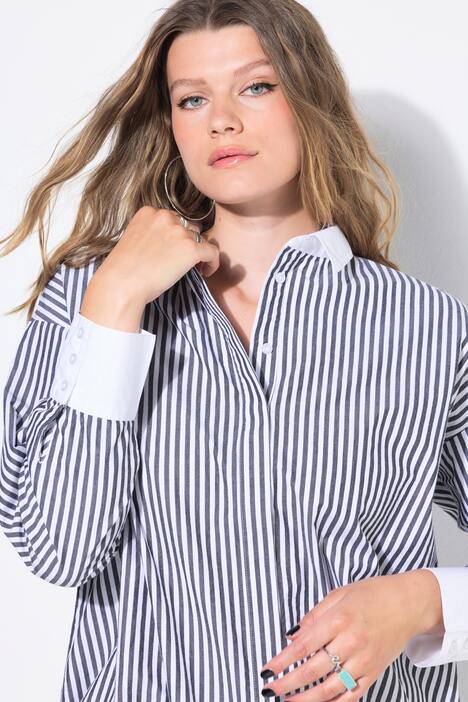 Hemdbluse, oversized, Streifen