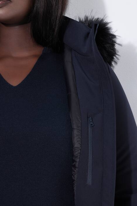 Veste technique à capuche, modèle imperméable, poches zippées