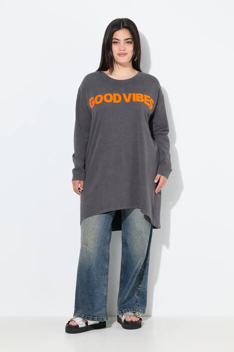 Sudadera, Loose Fit, letras, lavado ácido