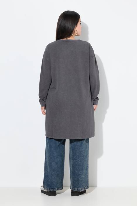 Sudadera, Loose Fit, letras, lavado ácido