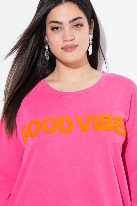 Sudadera, Loose Fit, letras, lavado ácido