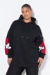 Hoodie, extra oversized, mouw met roses towel-print