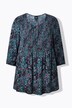 Gesmokte blouse, luipaardpatroon, A-lijn, ronde hals, 3/4-mouwen