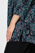 Gesmokte blouse, luipaardpatroon, A-lijn, ronde hals, 3/4-mouwen