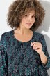Gesmokte blouse, luipaardpatroon, A-lijn, ronde hals, 3/4-mouwen