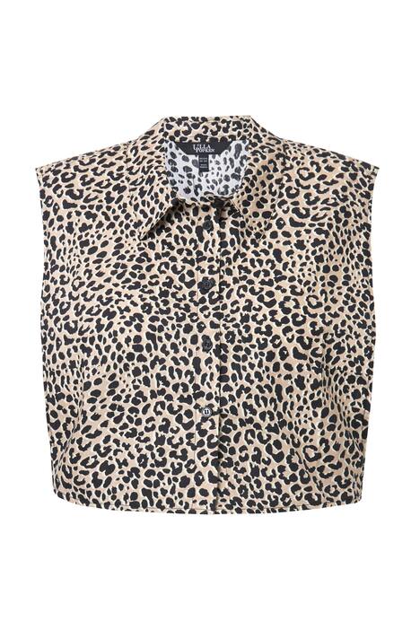Halenkový límeček, leopardí vzor, knoflíková léga