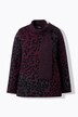 Pullover, leopardmønster, sjalskrave, lange ærmer