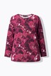 Shirt, bloemen, decoratieve plooien, A-lijn, ronde hals, 3/4-mouwen